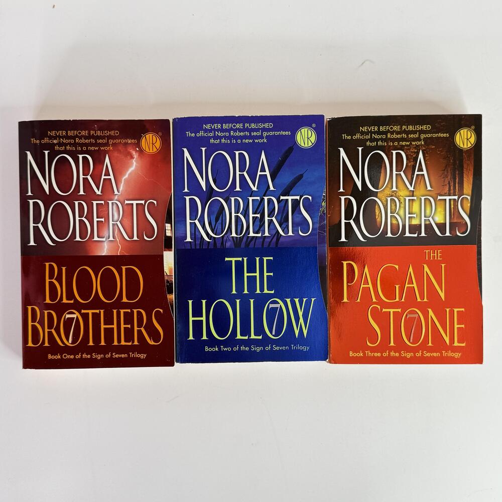 Nora Roberts Sign Of Seven Trilogy Lot 3 Blood Brothers Hollow Pagan Stone PB